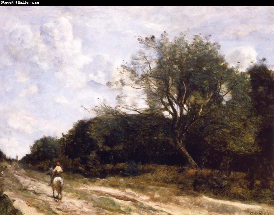 Jean Baptiste Camille  Corot Horseman on the road